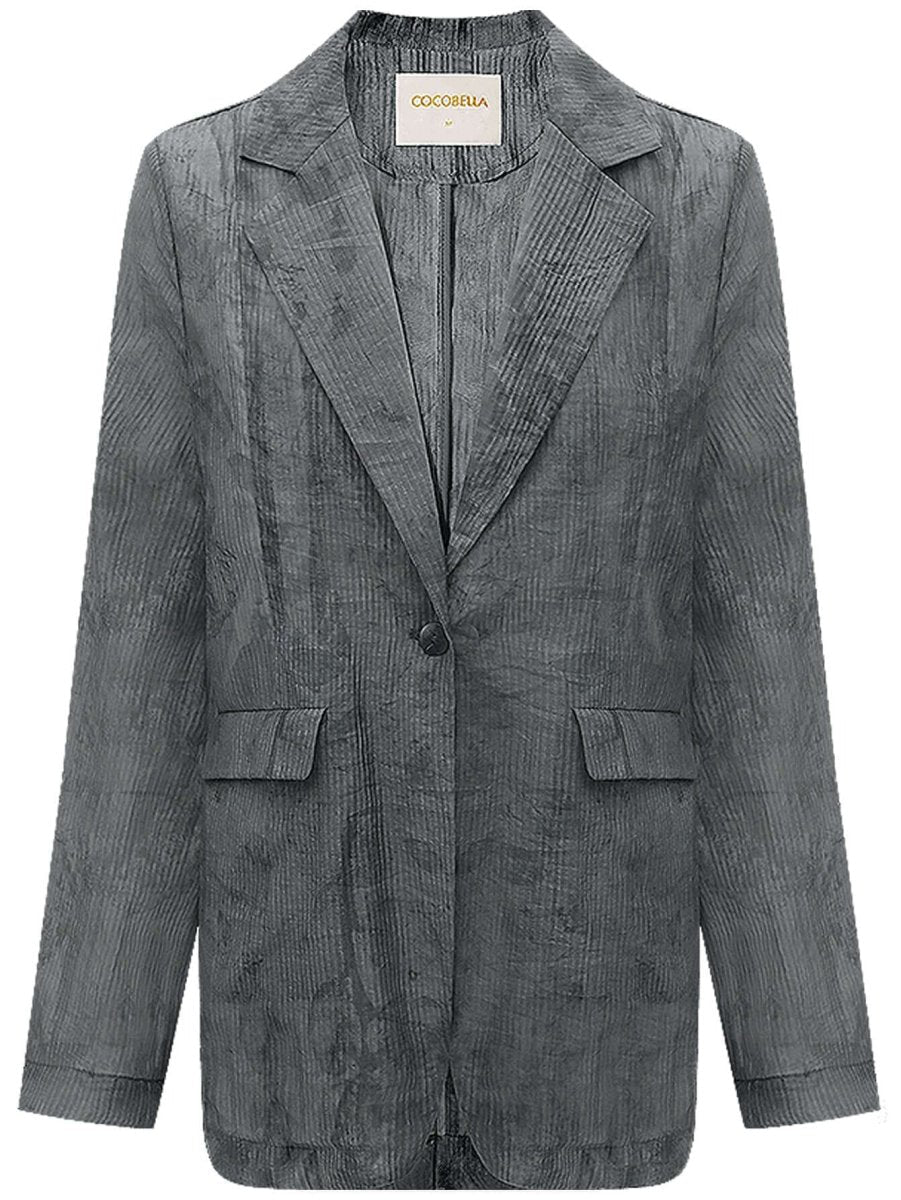 Ink-Washed Draped Striped Blazer - Jamesilva
