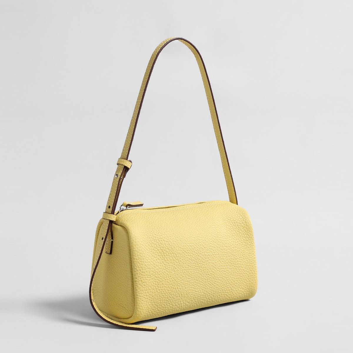 Premium Pebbled Calfskin Cylinder Bag – Trending Barrel Shoulder Crossbody - Jamesilva