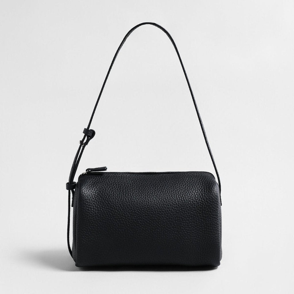 Premium Pebbled Calfskin Cylinder Bag – Trending Barrel Shoulder Crossbody - Jamesilva